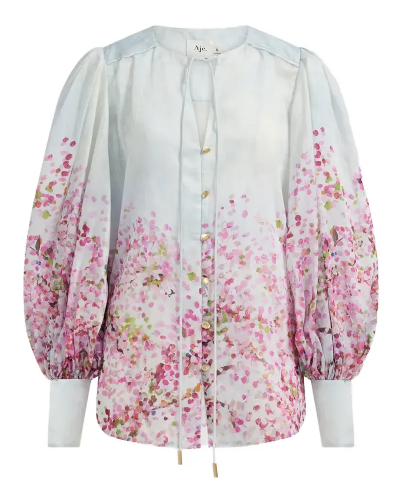 Aje. bishop-sleeves floral-print blouse - Rosa Rosa
