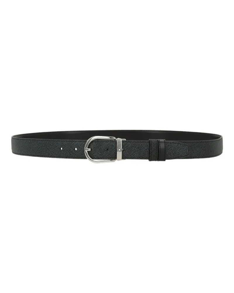 Montblanc tweed-effect reversible belt - Blau Blau