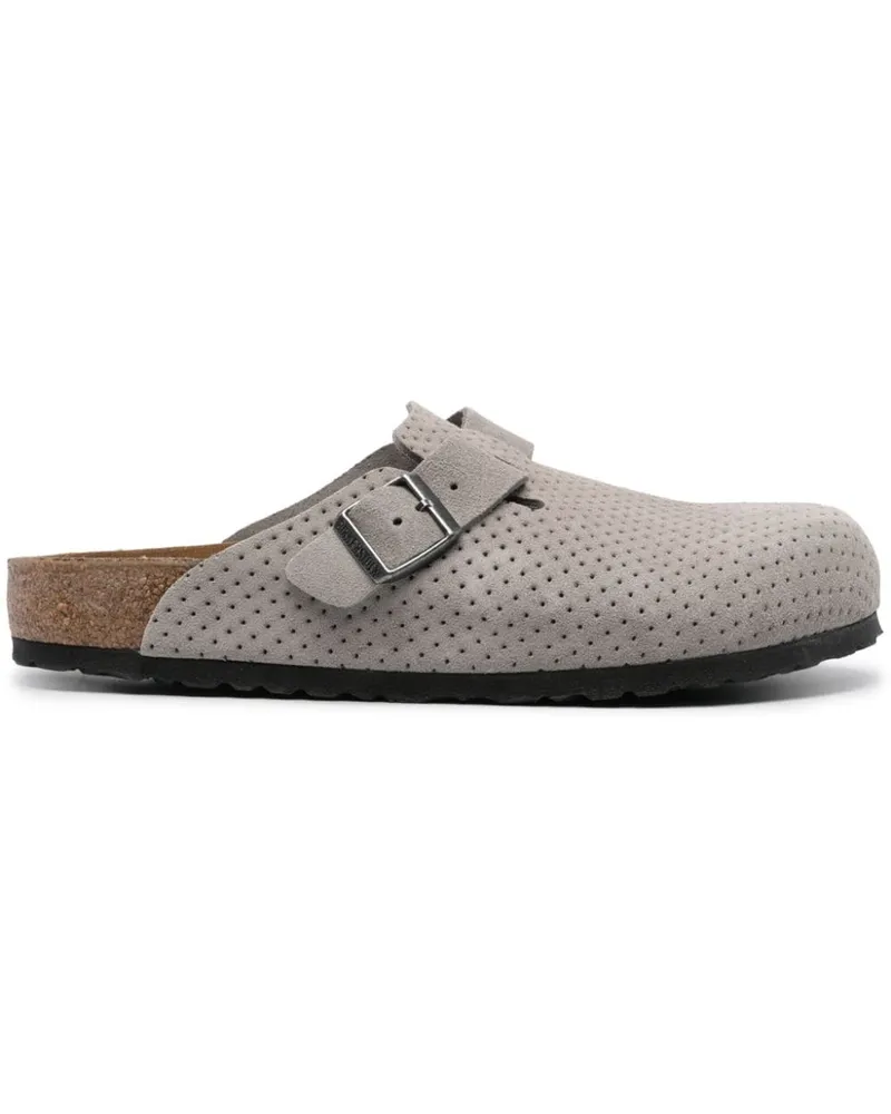 Birkenstock Boston Sandalen aus Wildleder - Grau Grau