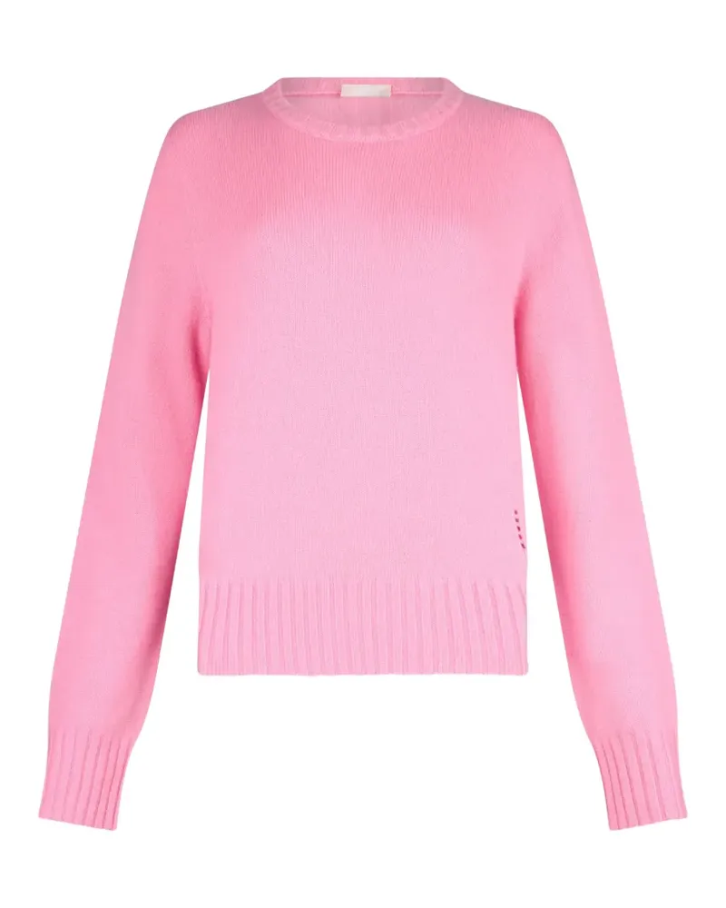 Liu Jo ribbed perforated-logo sweater - Rosa Rosa
