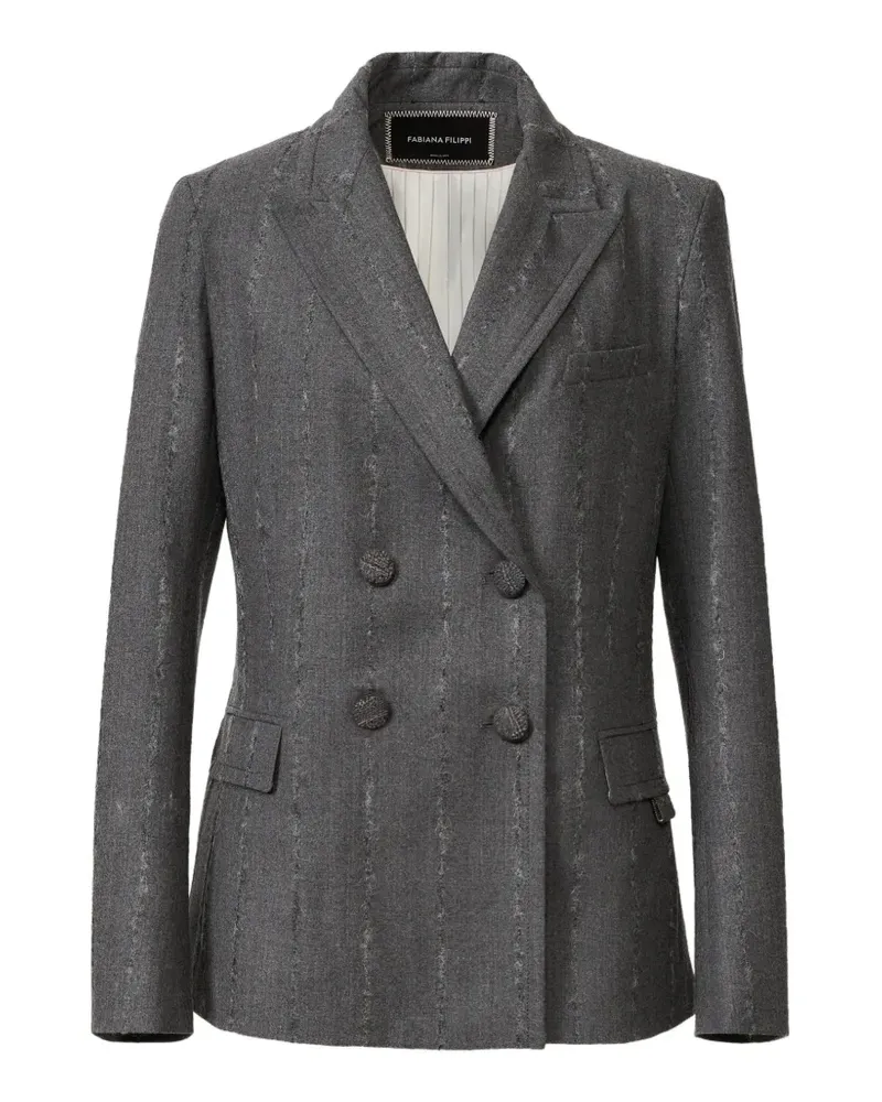Fabiana Filippi Doppelreihiger Blazer mit Nadelstreifen - Grau Grau