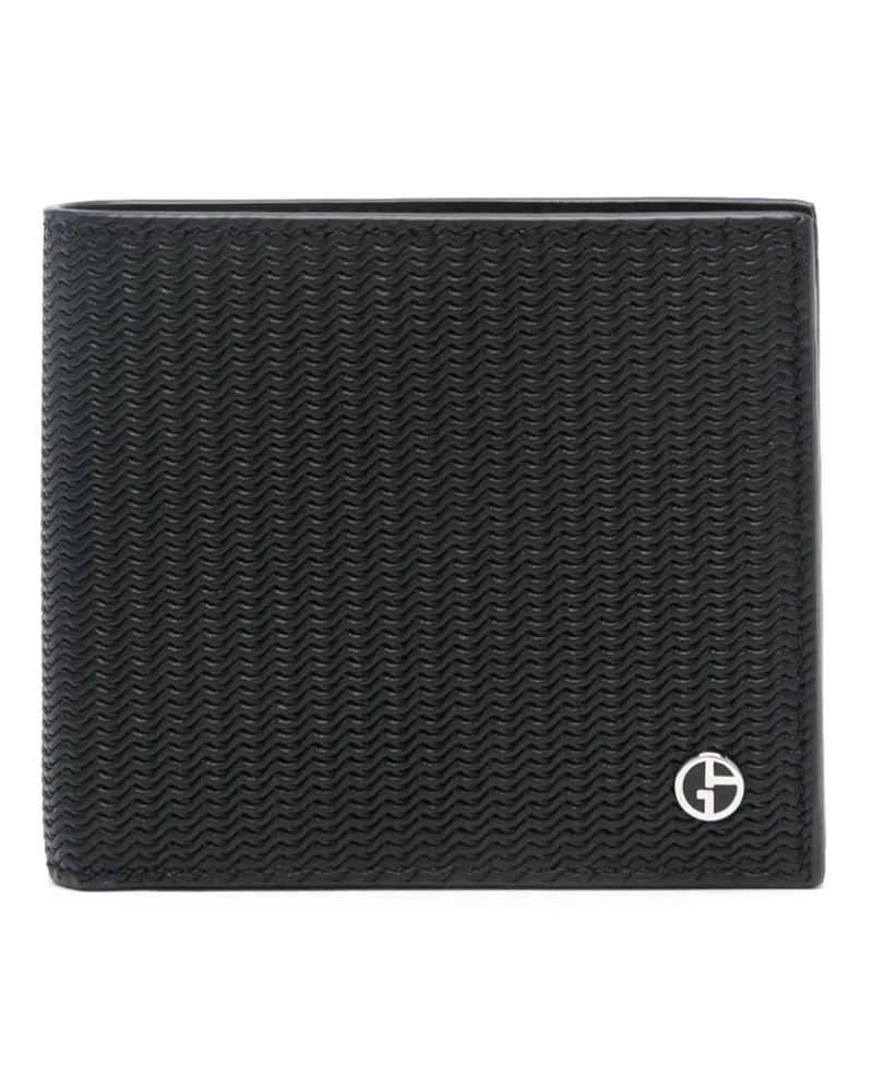 Giorgio Armani Portemonnaie mit Prägung - Schwarz Schwarz
