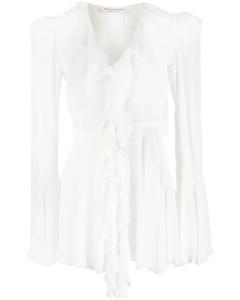 Philosophy Di Lorenzo Serafini Bluse mit V-Ausschnitt - Weiß Weiß
