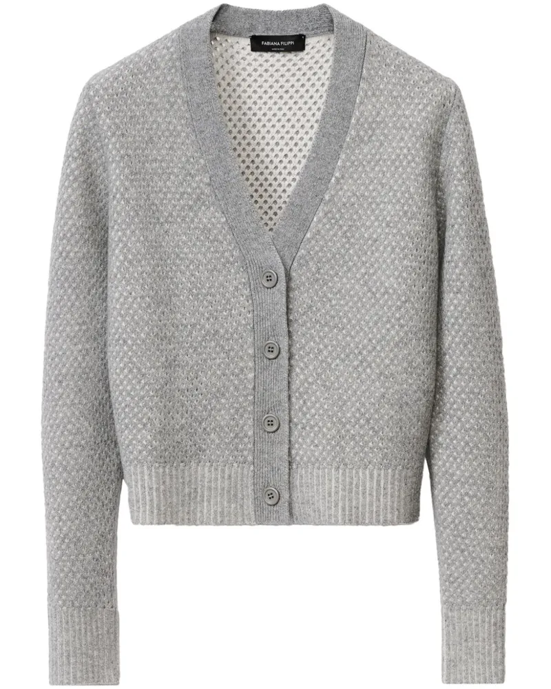 Fabiana Filippi Cardigan mit Lochstrickmuster - Grau Grau