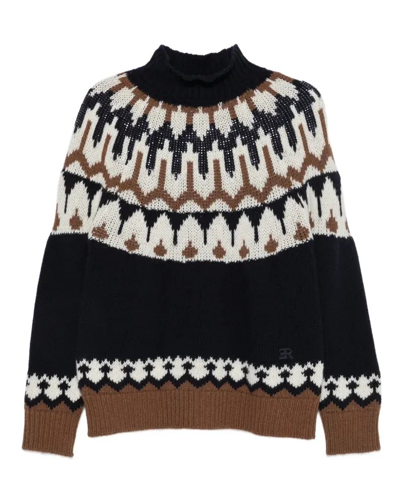 Ermanno Scervino Fair Isle Pullover mit Stehkragen - Blau Blau
