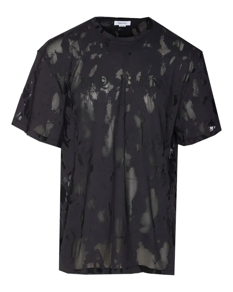 Alexander McQueen T-Shirt mit Jacquard-Logo - Schwarz Schwarz