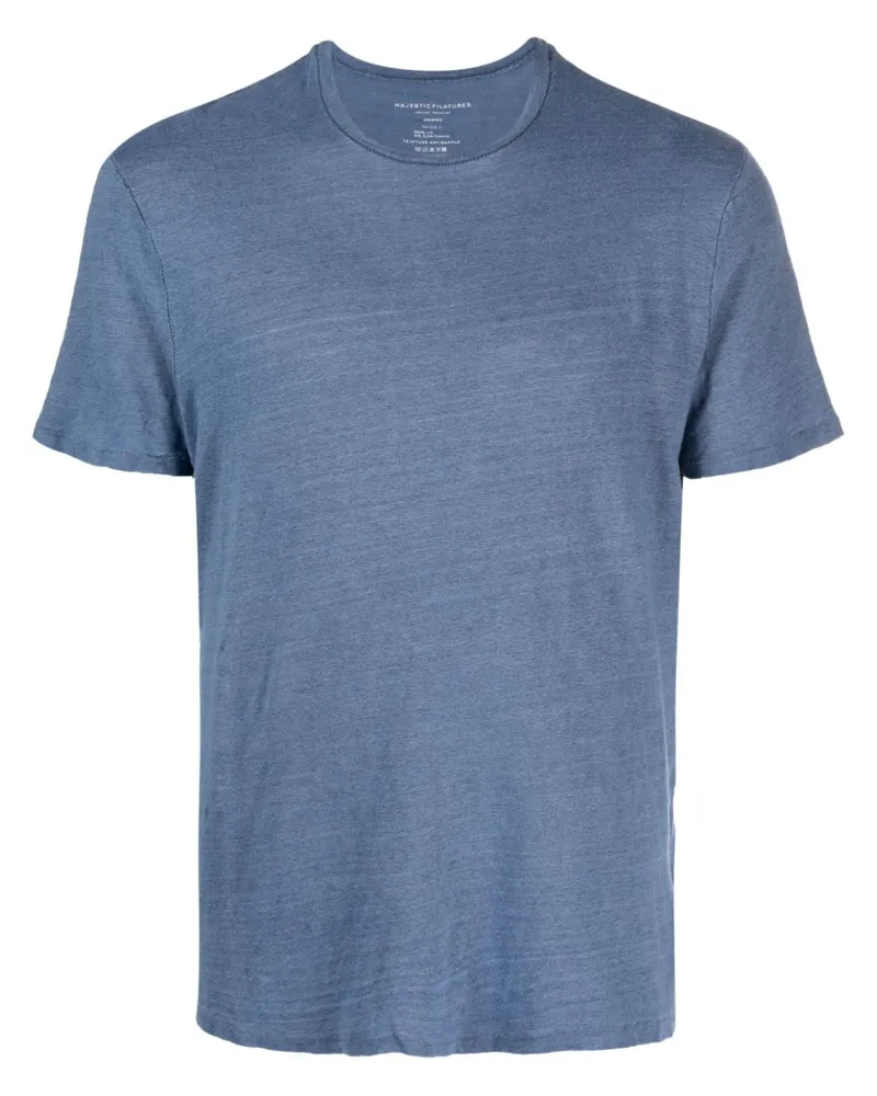 Majestic T-Shirt mit rundem Ausschnitt Blau