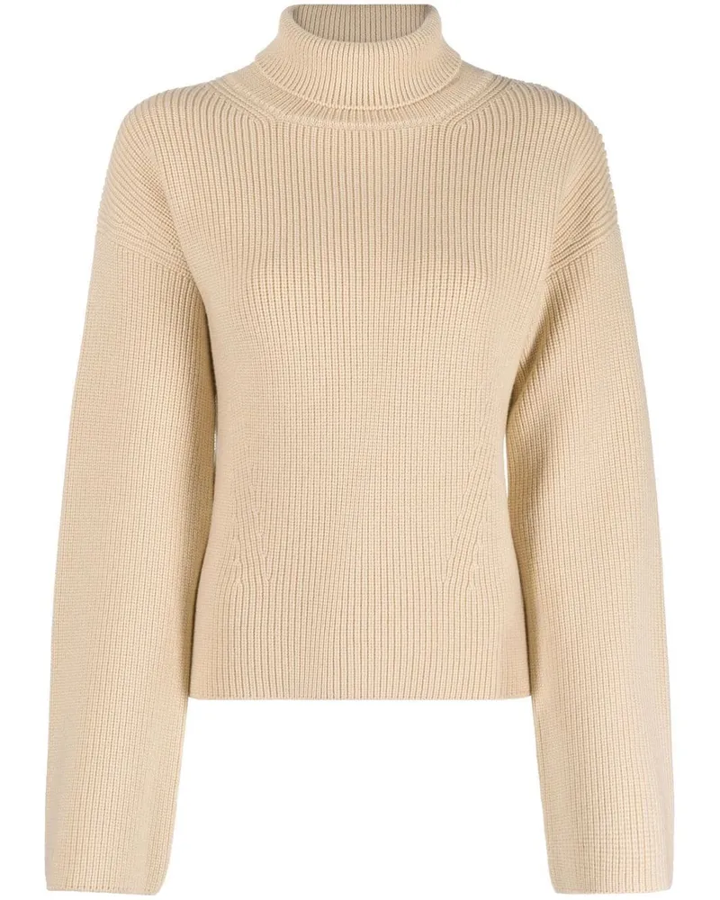 Patou Gerippter Rollkragenpullover Nude