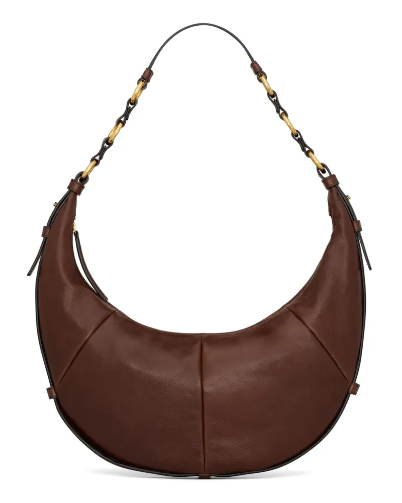 Saint Laurent Saharienne leather shoulder bag - Braun Braun