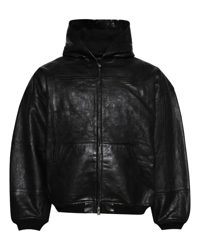 Alexander Wang Kapuzenjacke im Patchwork-Design - Schwarz Schwarz