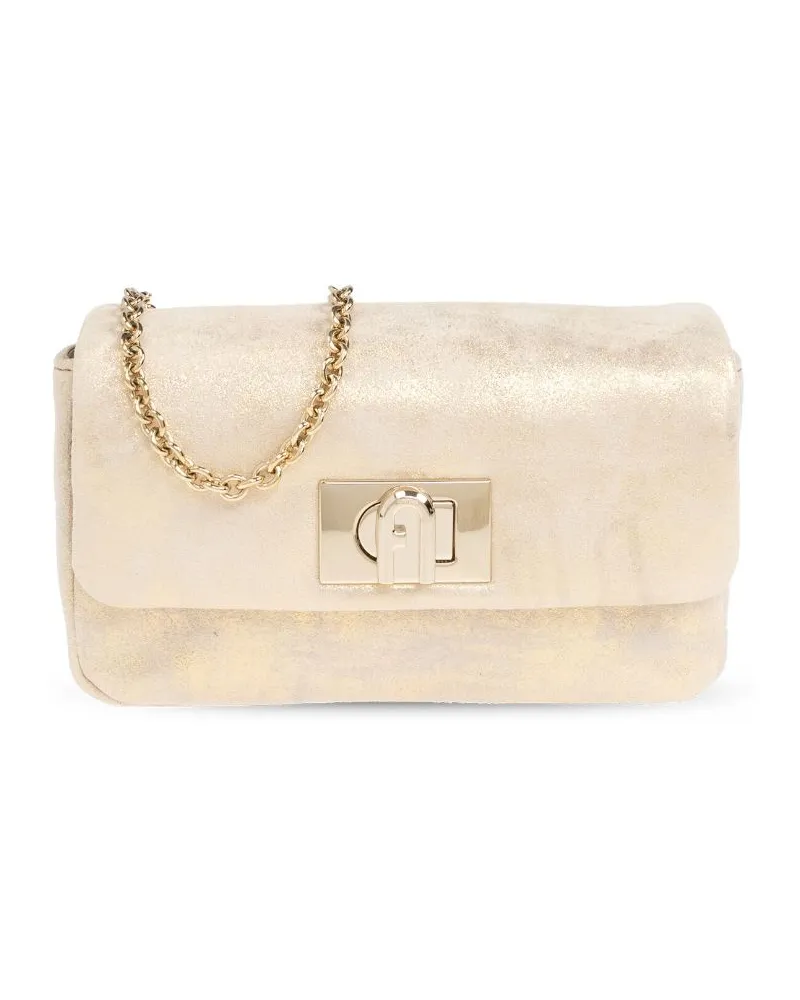 Furla Schultertasche im Metallic-Look - Gold Gold