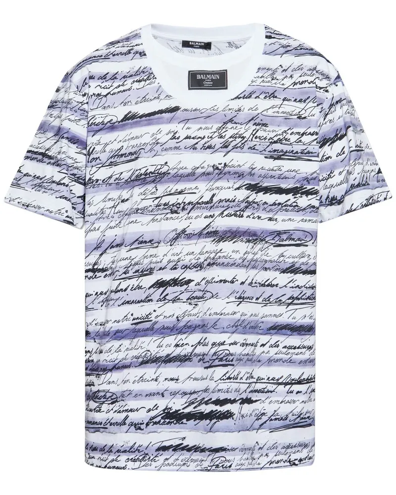 Balmain Love Letter T-Shirt - Weiß Weiß
