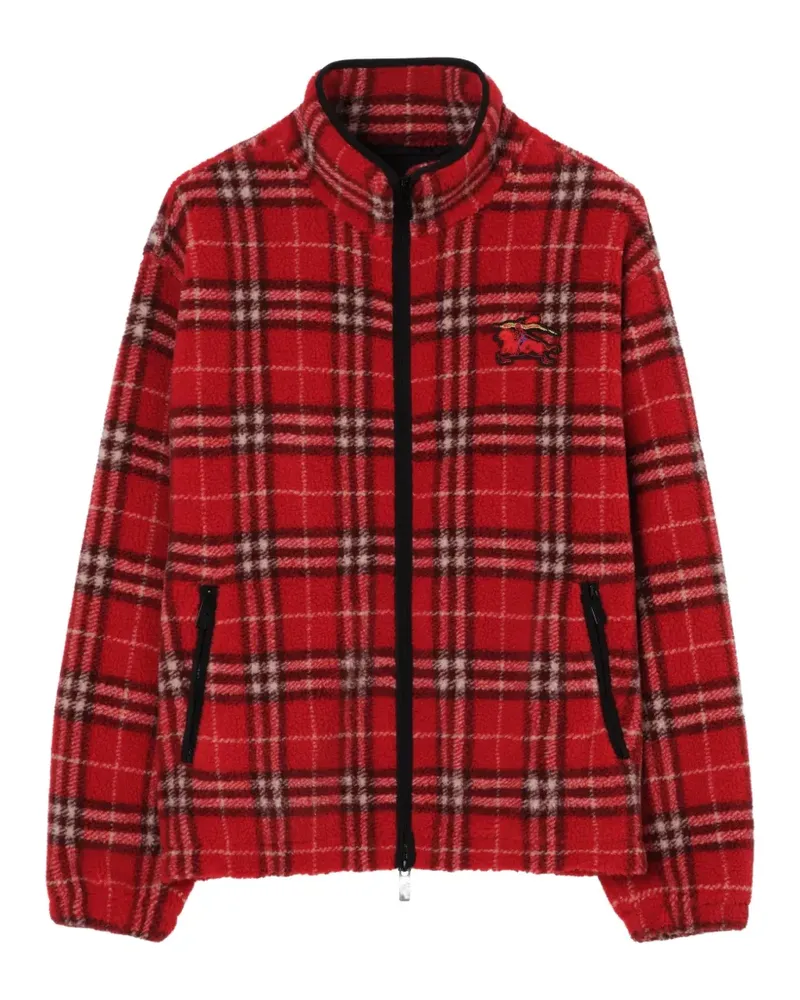 Burberry check funnel-neck fleece jacket - Rot Rot