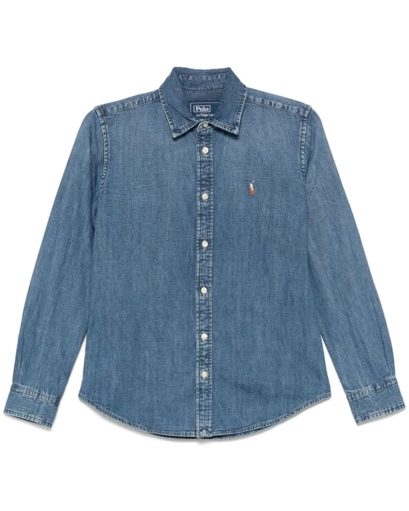 Ralph Lauren Hemd mit Polo Pony-Stickerei - Blau Blau