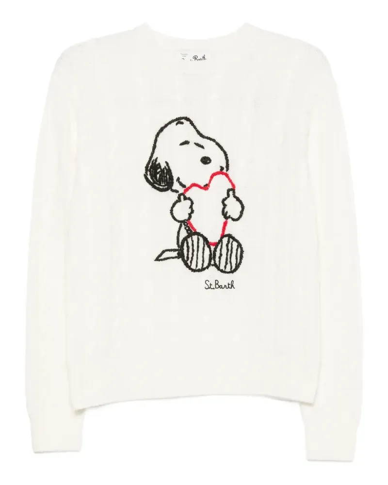 MC2 Saint Barth x Peanuts New Queen cable-knit Snoopy sweater - Weiß Weiß