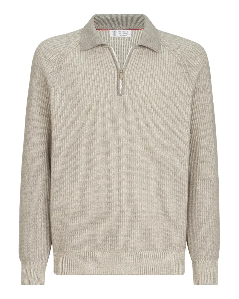 Brunello Cucinelli Pullover mit Reißverschluss - Nude Nude