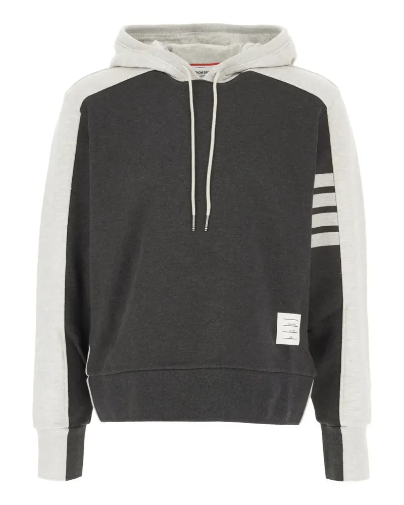 Thom Browne Loopback Bar logo-patch hoodie - Grau Grau