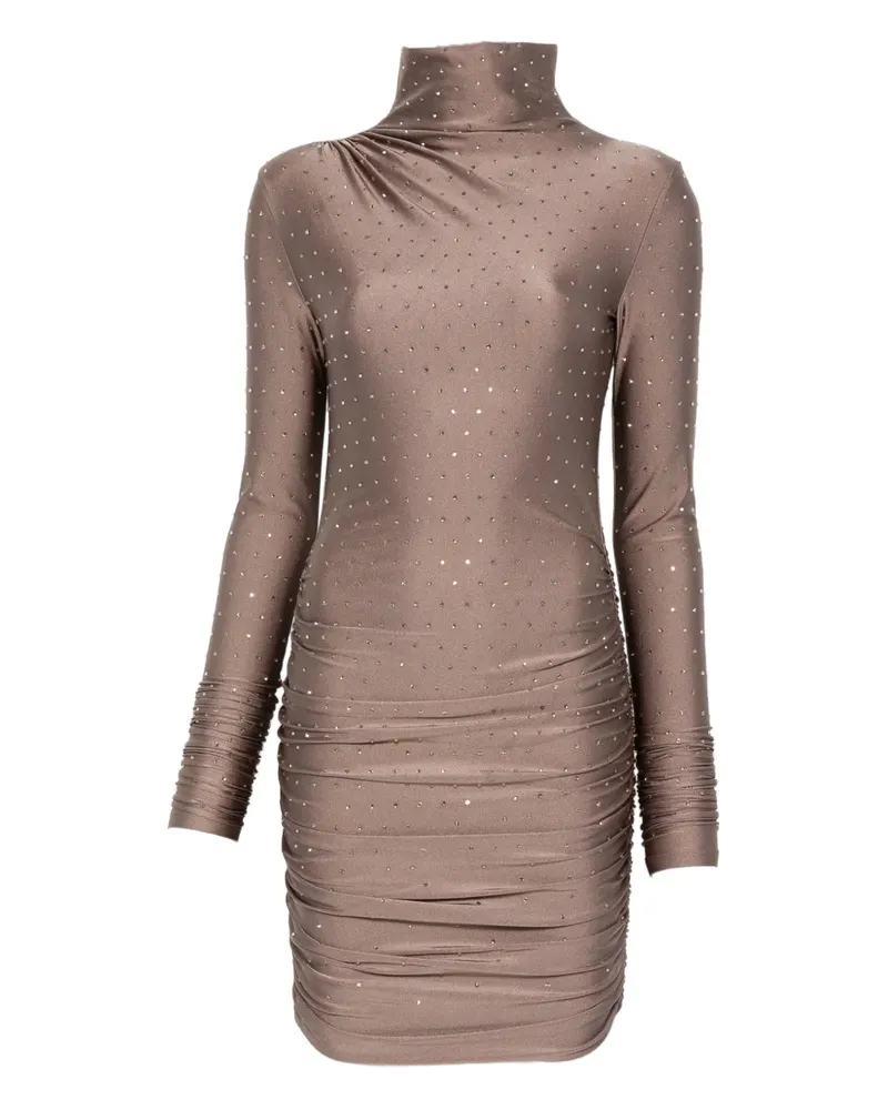 ANDAMANE Strassverziertes Kleid mit Stehkragen - Nude Nude