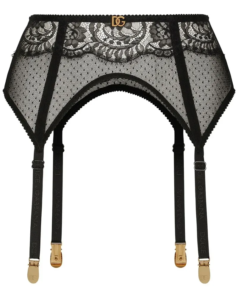 Dolce & Gabbana Strumpfhalter aus Spitze - Schwarz Schwarz