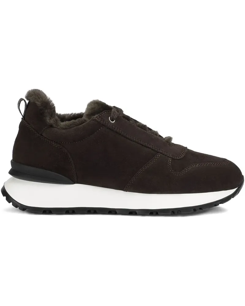 Doucal´s suede fur sneakers - Braun Braun