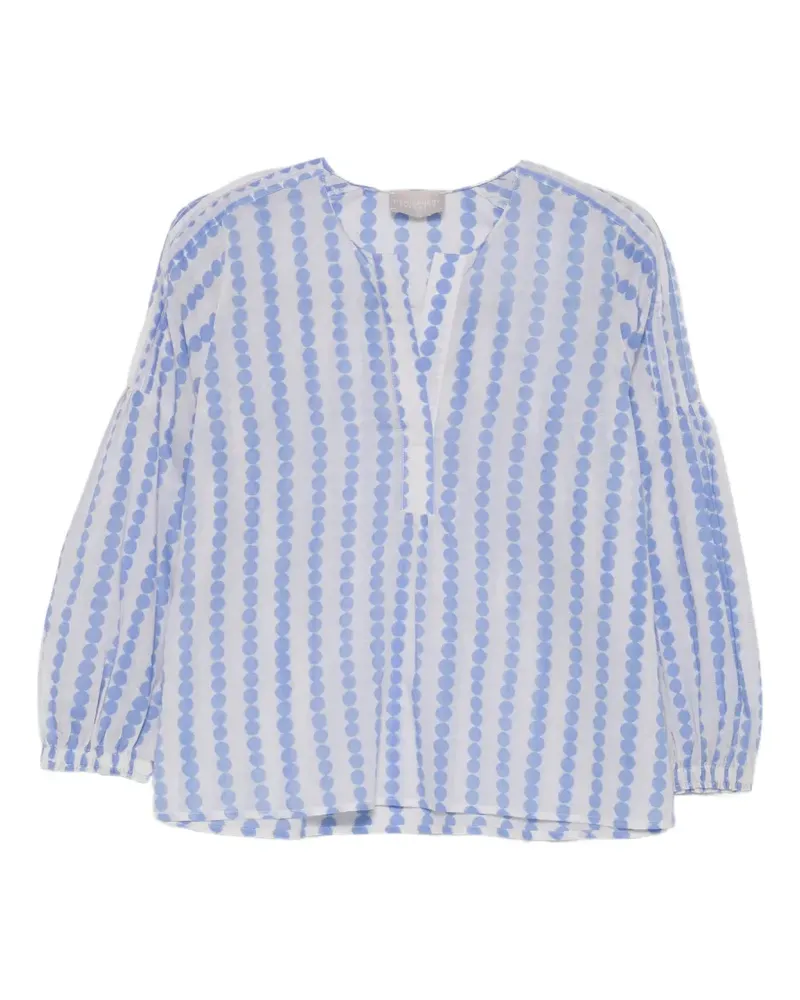 hemisphere striped polka-dot blouse - Weiß Weiß