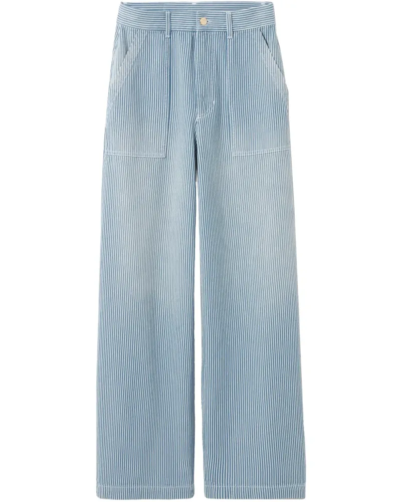 Claudie Pierlot Gestreifte Straight-Leg-Hose - Blau Blau