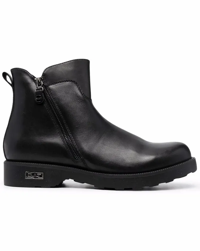 Cult Stiefeletten mit diagonalem Reißverschluss - Schwarz Schwarz
