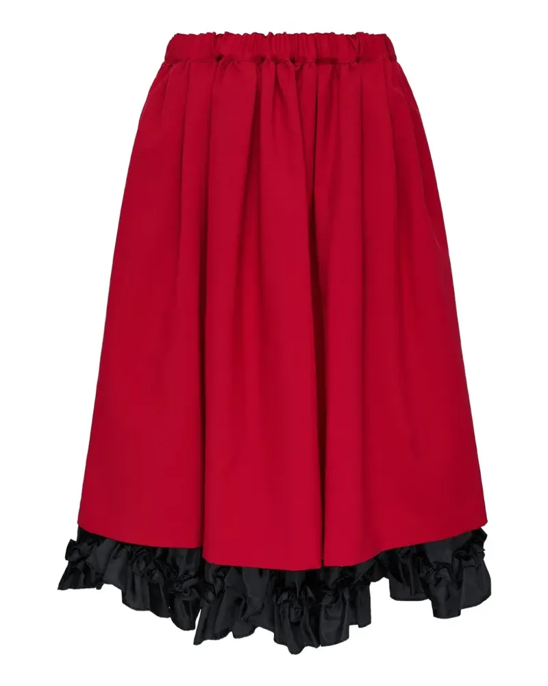Comme des Garçons Midirock mit Falten - Rot Rot