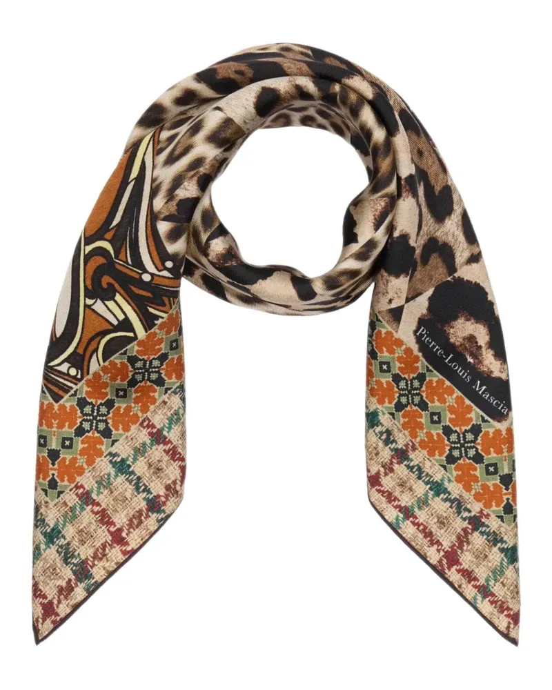 Pierre-Louis Mascia Aloeuw Schal mit Leopardenprint - Nude Nude