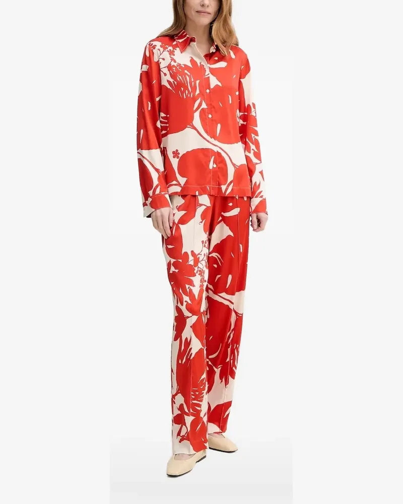 Marc O'Polo Hemd mit Blumen-Print - Rot Rot