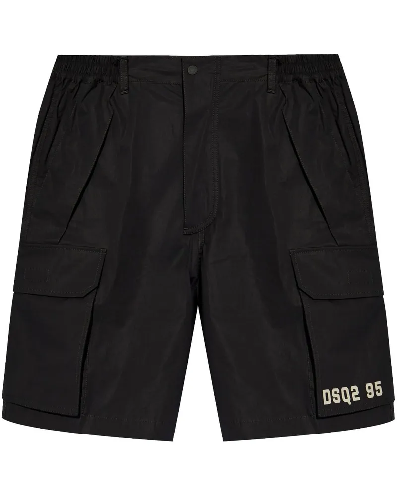 Dsquared2 Cargo-Shorts mit Logo-Print - Schwarz Schwarz