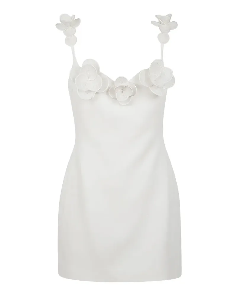 David Koma Minikleid mit Blumenapplikation - Weiß Weiß