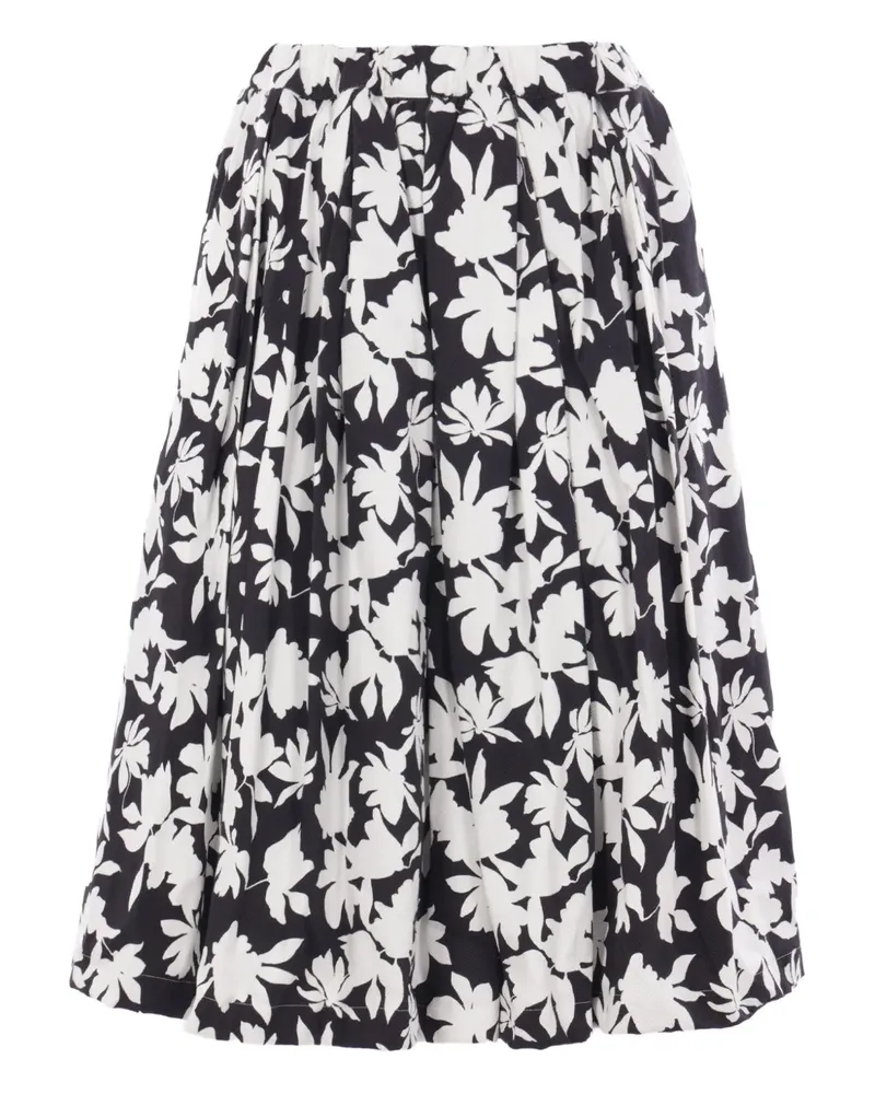 Comme des Garçons Rock mit Blumen-Print - Schwarz Schwarz