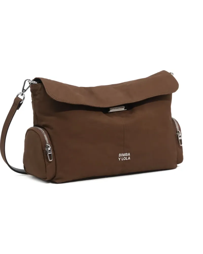 BIMBA Y LOLA Große Tasche mit dunklem Khaki - Braun Braun