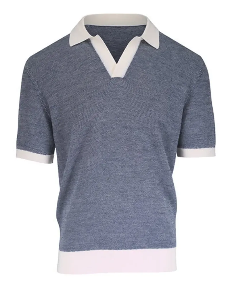 Orlebar Brown T-Shirt mit V-Ausschnitt - Blau Blau