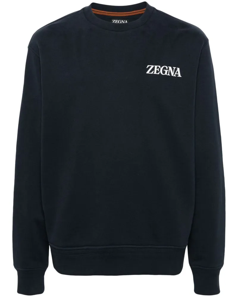 Ermenegildo Zegna Sweatshirt mit Logo Blau