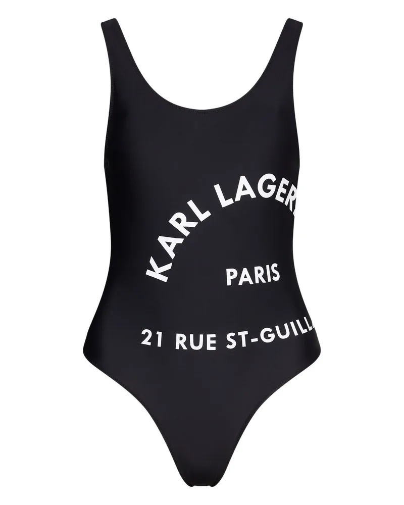 Karl Lagerfeld Badeanzug mit Logo-Print - Schwarz Schwarz