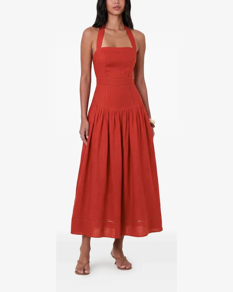 NICHOLAS Vivianne halterneck maxi dress - Rot Rot