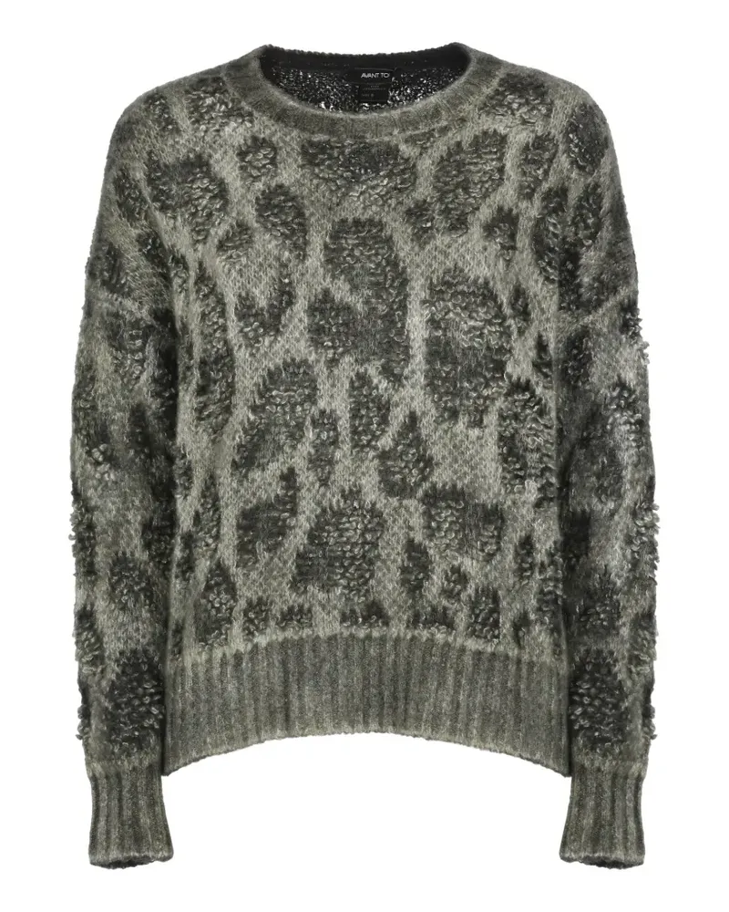 Avant Toi Pullover mit Leopardenprint - Grün Grün