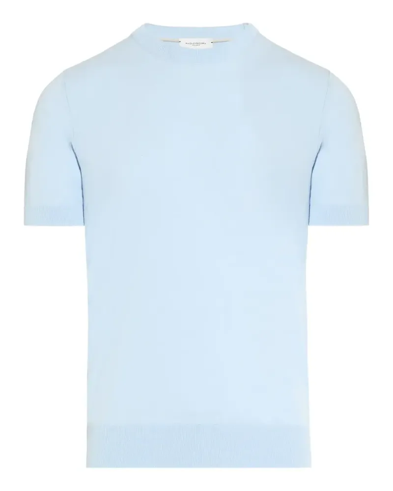 Paolo Pecora Milano Kurzärmeliger Pullover - Blau Blau