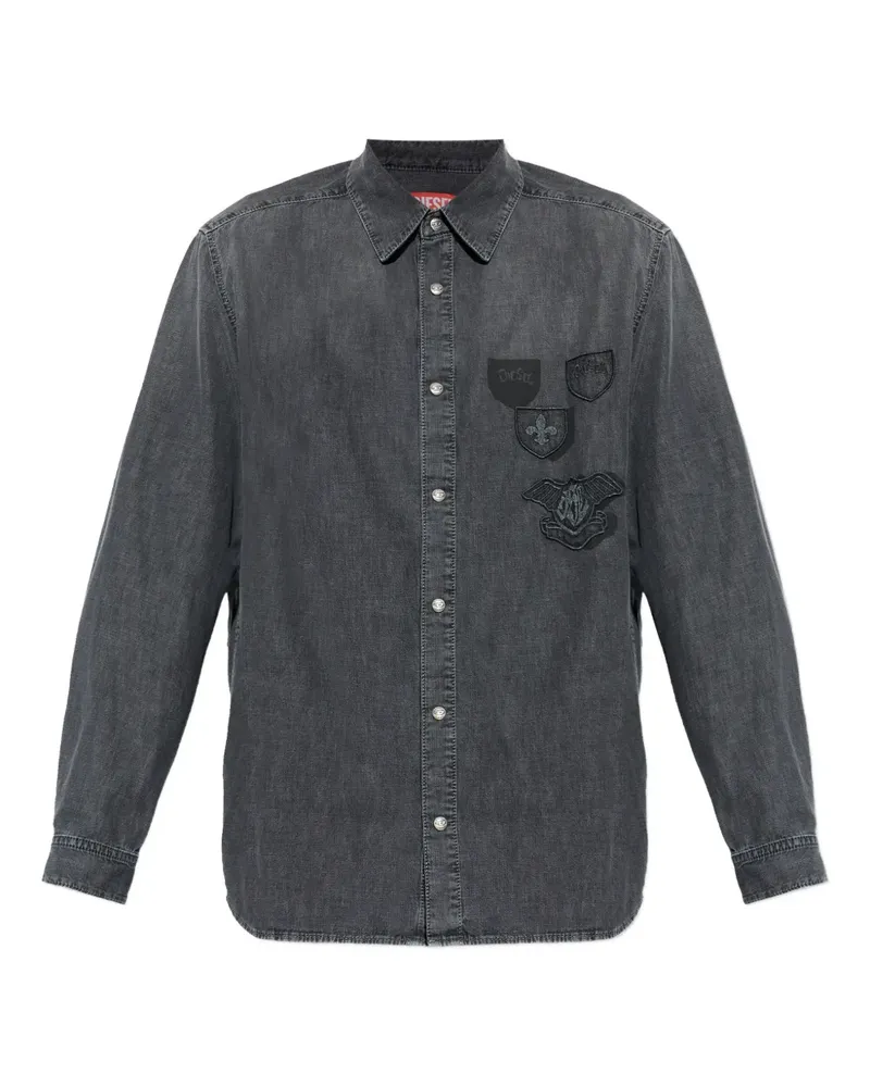 Diesel D-Simply-S15 embroidered shirt - Grau Grau