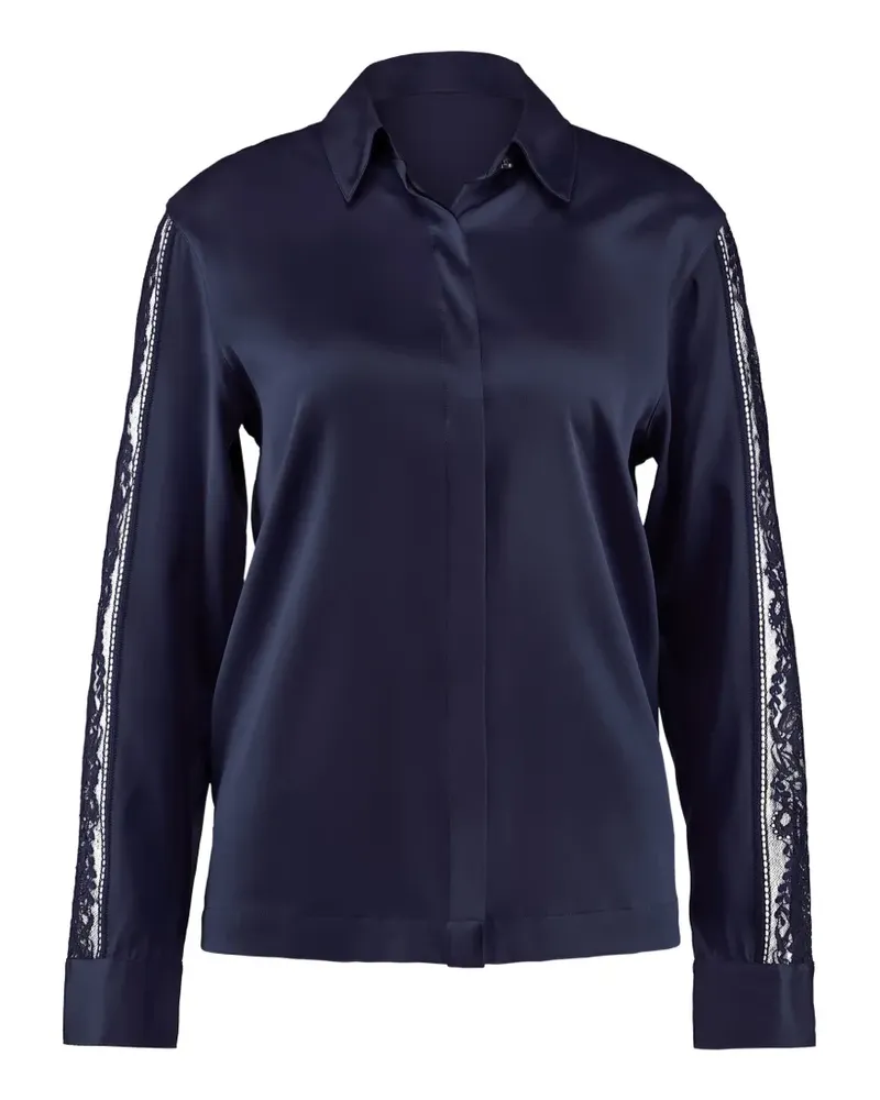 Aubade Midnight Whisper Pyjama-Oberteil mit Spitzeneinsätzen - Blau Blau