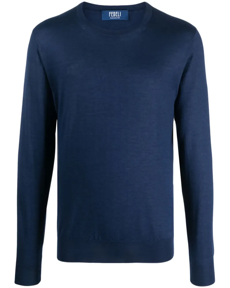 Fedeli Pullover mit rundem Ausschnitt - Blau Blau