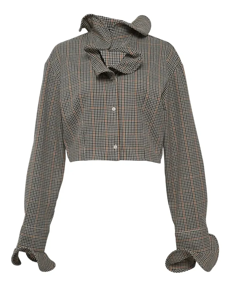 MSGM Bluse mit Rüschenkragen - Braun Braun