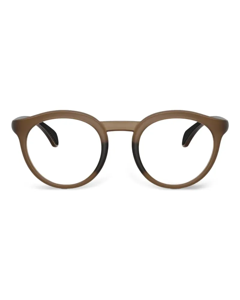 Moncler Runde Brille mit mattem Finish - Braun Braun