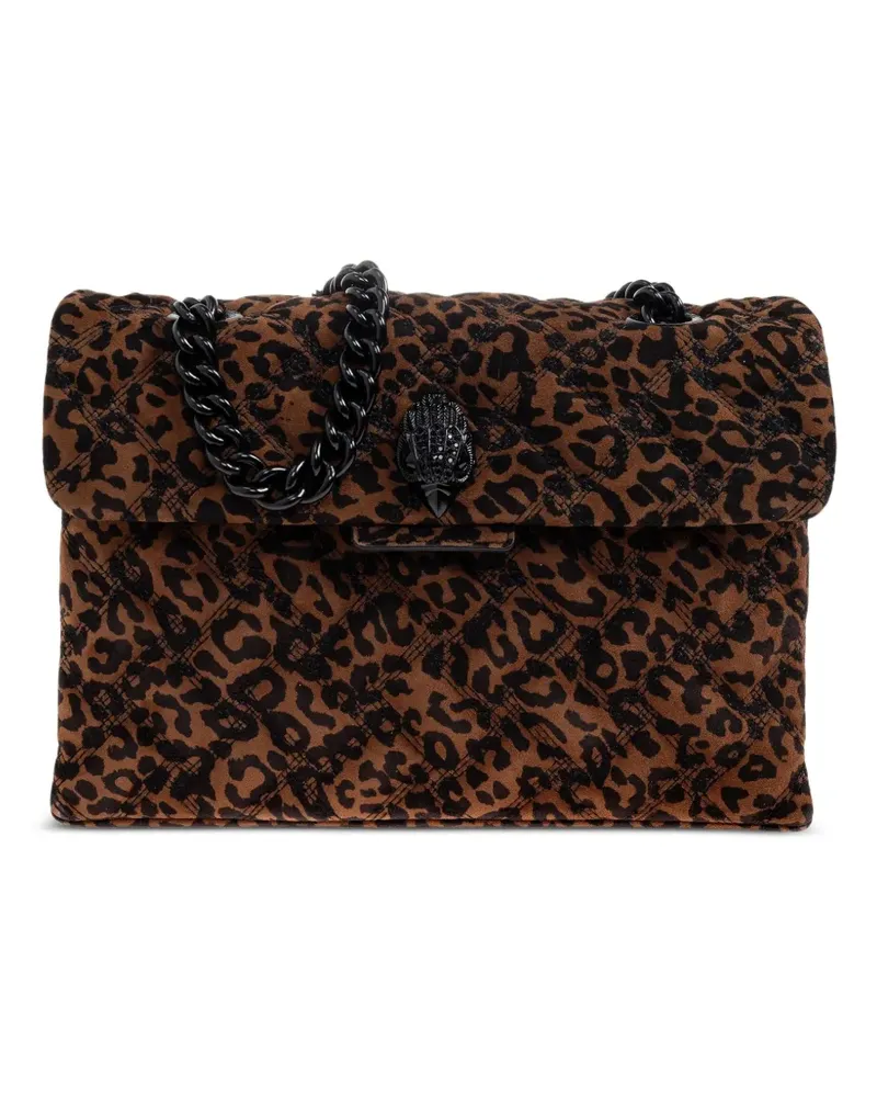 Kurt Geiger Kensington Schultertasche mit Leoparden-Print - Braun Braun