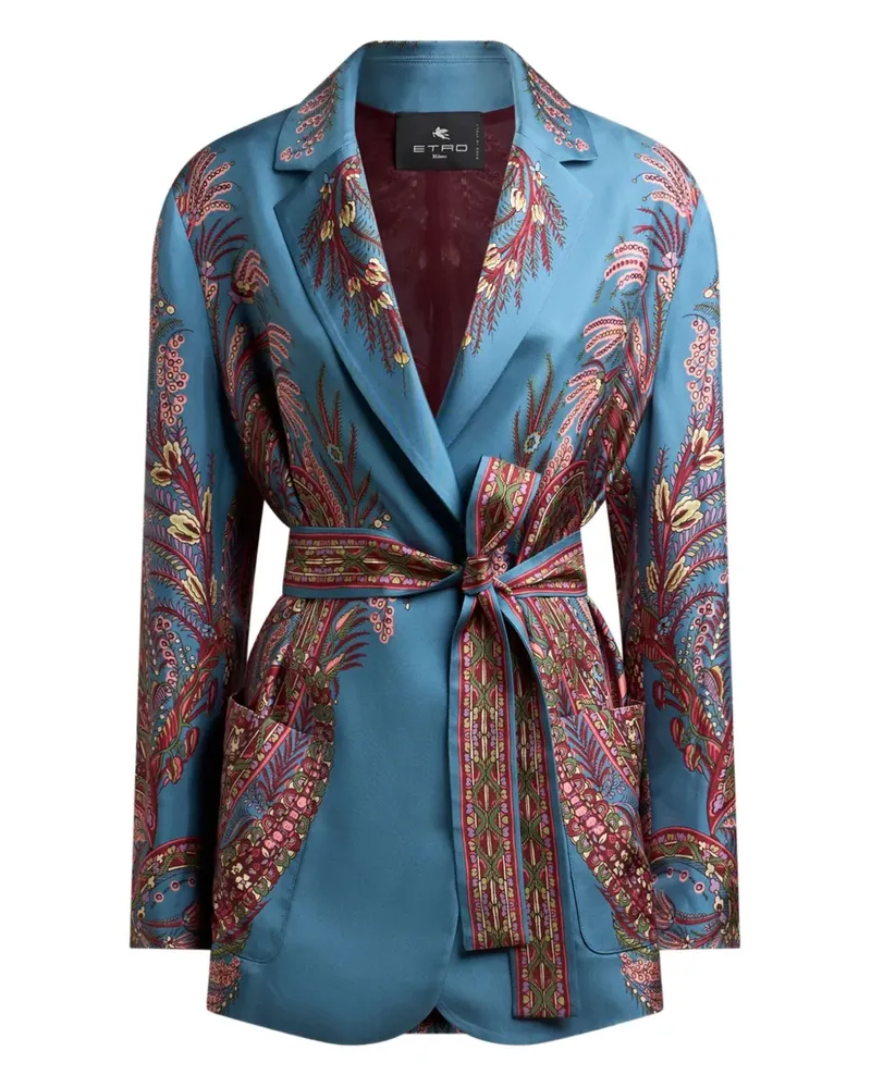 Etro Seidenjacke mit Paisley-Print - Blau Blau