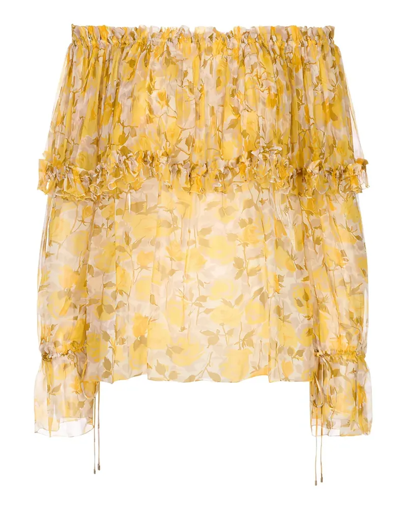 Chloé floral-print ruffled blouse - Gelb Gelb