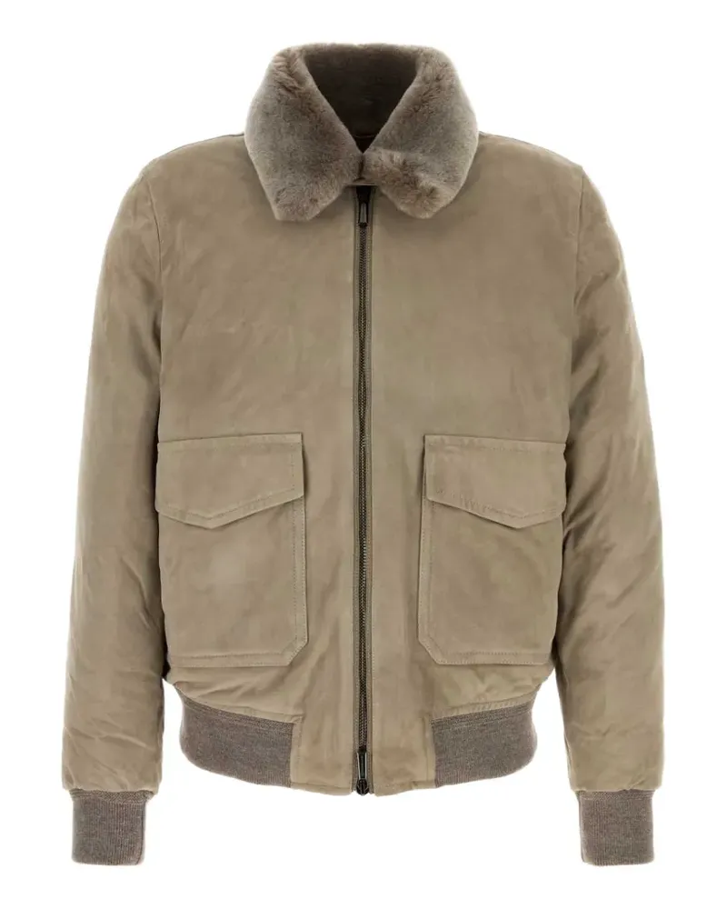 MOORER Antenore leather jacket - Nude Nude