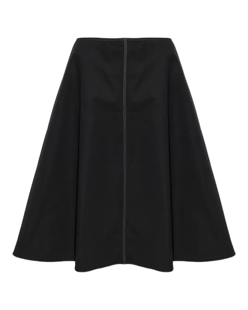 Marni contrast-stitch A-line midi skirt - Schwarz Schwarz